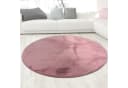 Carpetia Fellteppich Kunstfell Hasenfell-Optik Rosa Rund Bild 2
