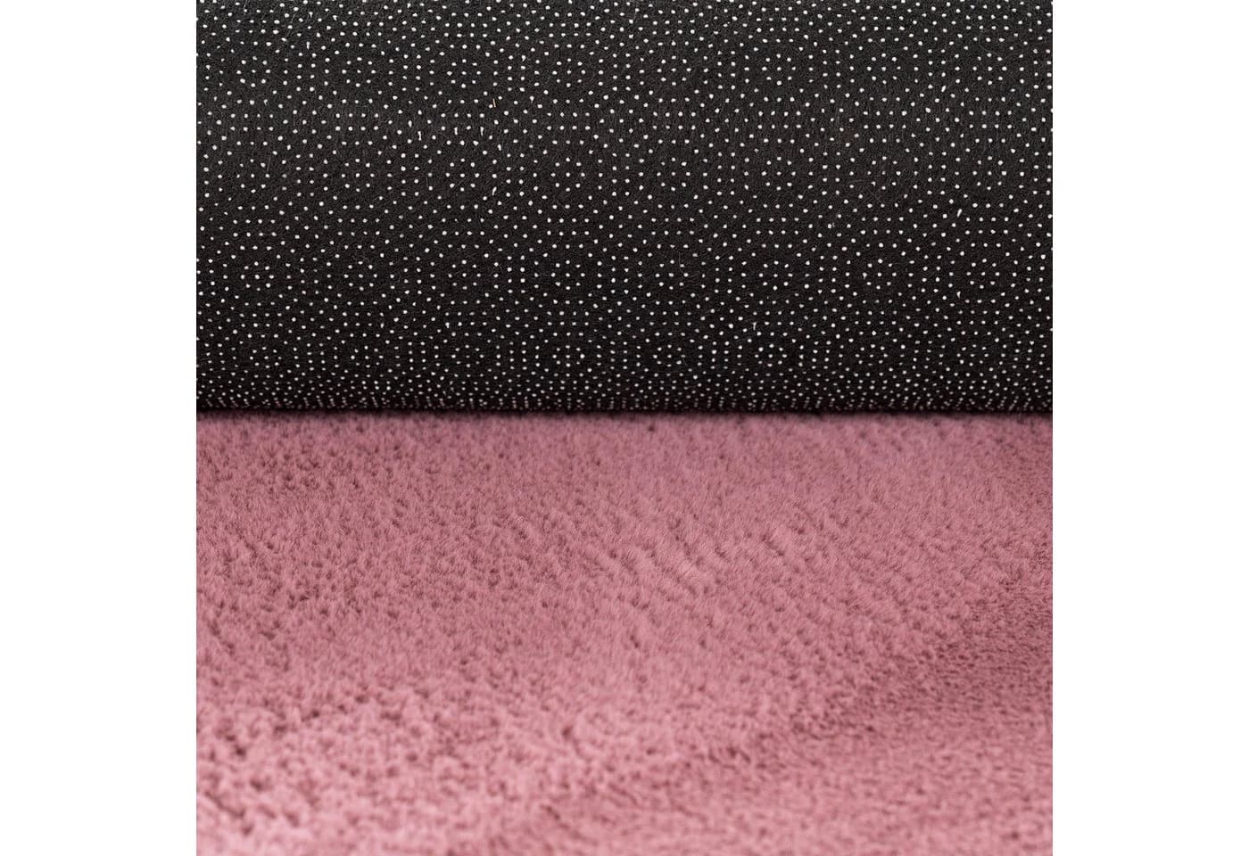 Carpetia Fellteppich Kunstfell Hasenfell-Optik Rosa Rund - Bild 3