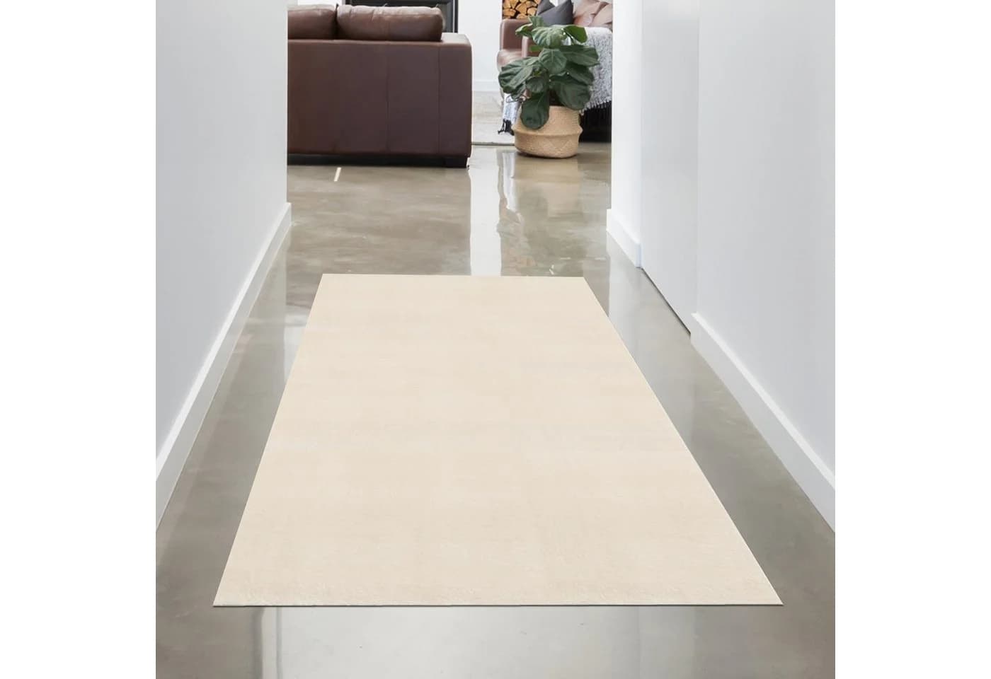 Carpetia Teppich Uni-Optik Beige 13 mm Florhöhe