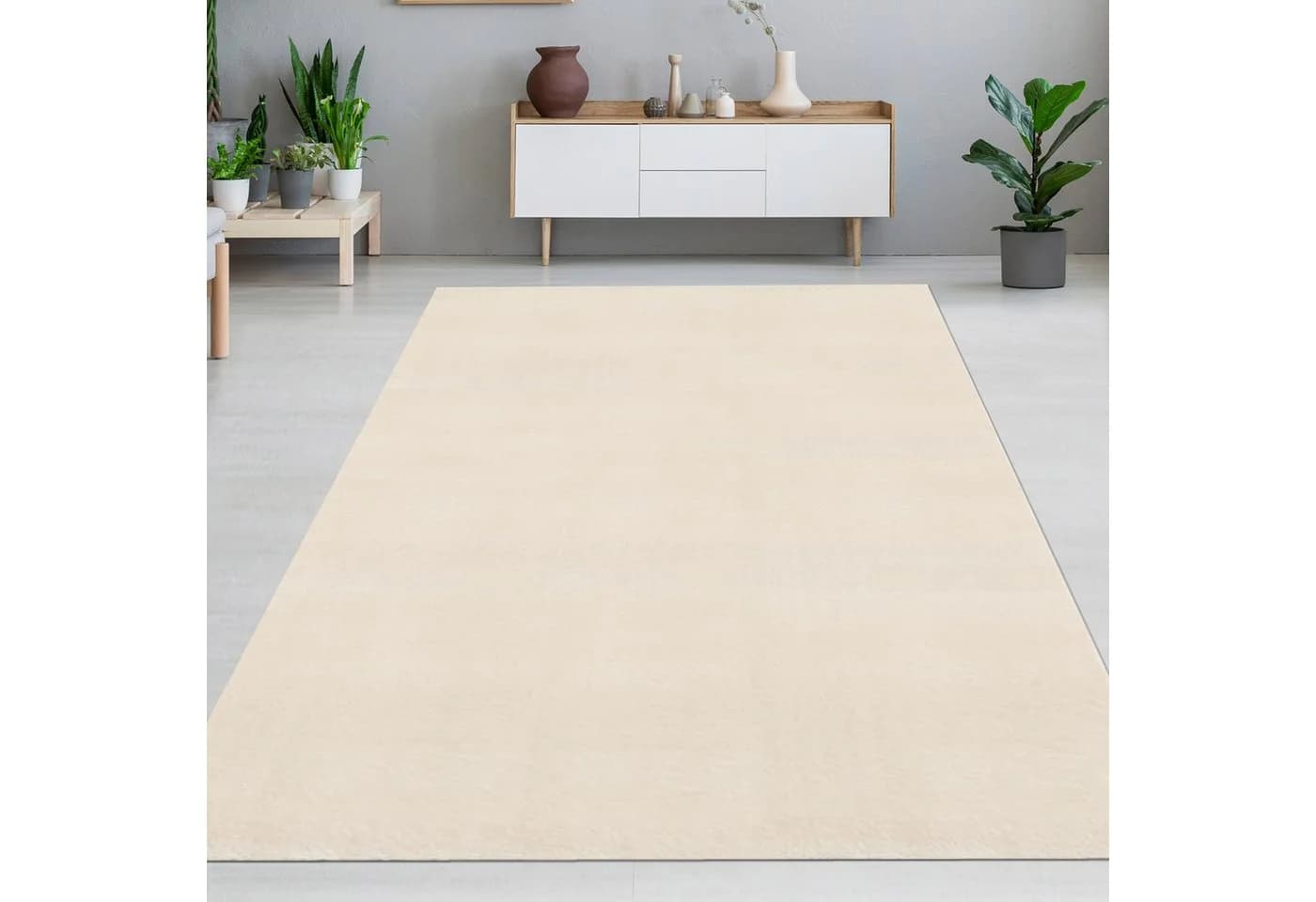 Carpetia Teppich Uni-Optik Beige 13 mm Florhöhe - Bild 2