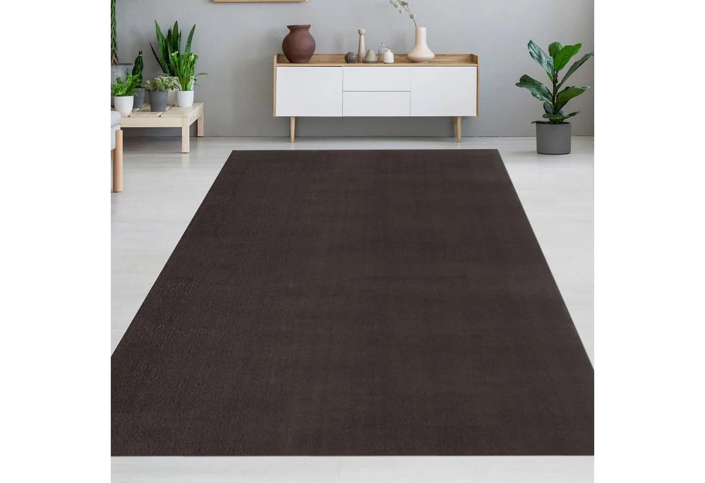 Carpetia Teppich Uni-Optik Braun 13 mm Florhöhe - Bild 2