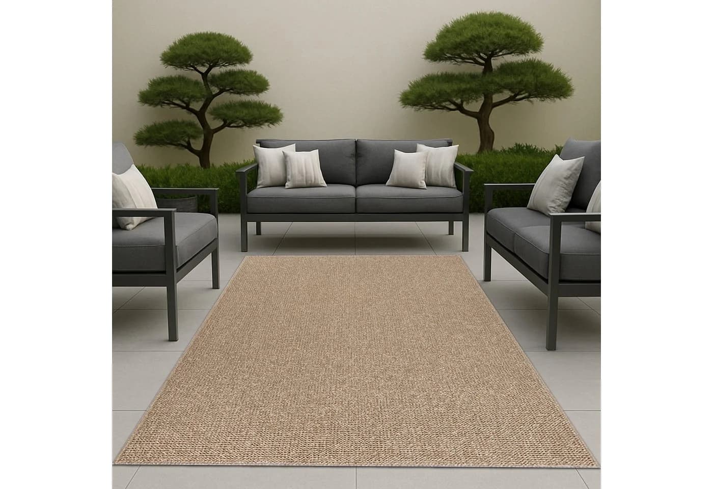 Carpetia Outdoorteppich Jute-Optik Beige - Bild 2
