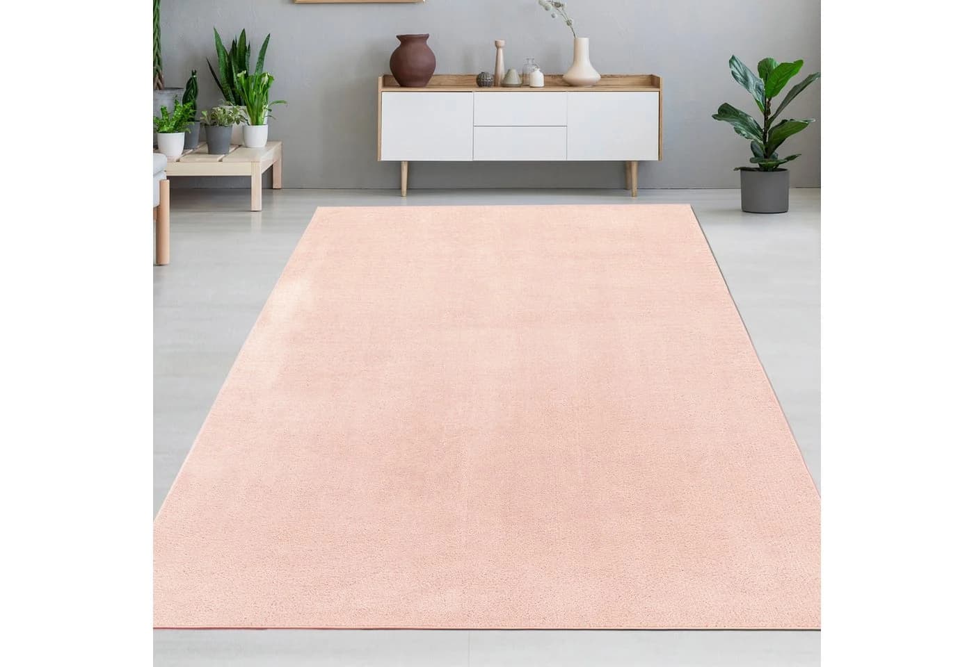 Carpetia Teppich Rosa Samtiges Uni-Design - Bild 2