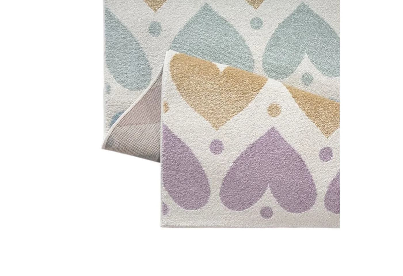 Carpetia Kinderteppich mit Pastell-Herzen – gemütlich & pflegeleicht - Bild 3