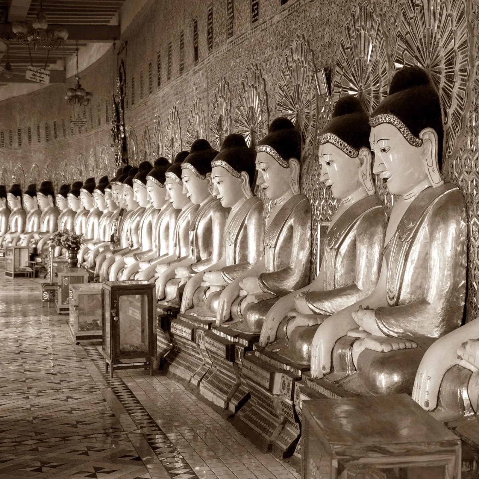 Fototapete PAPERMOON Chinesische Figuren Sepia Vlies 400x260cm