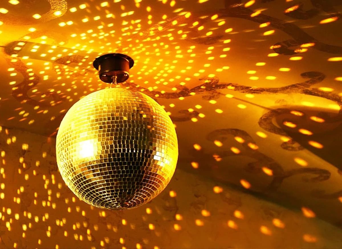 PAPERMOON Fototapete Goldener Discoball bunt Vlies 4,5x2,8m