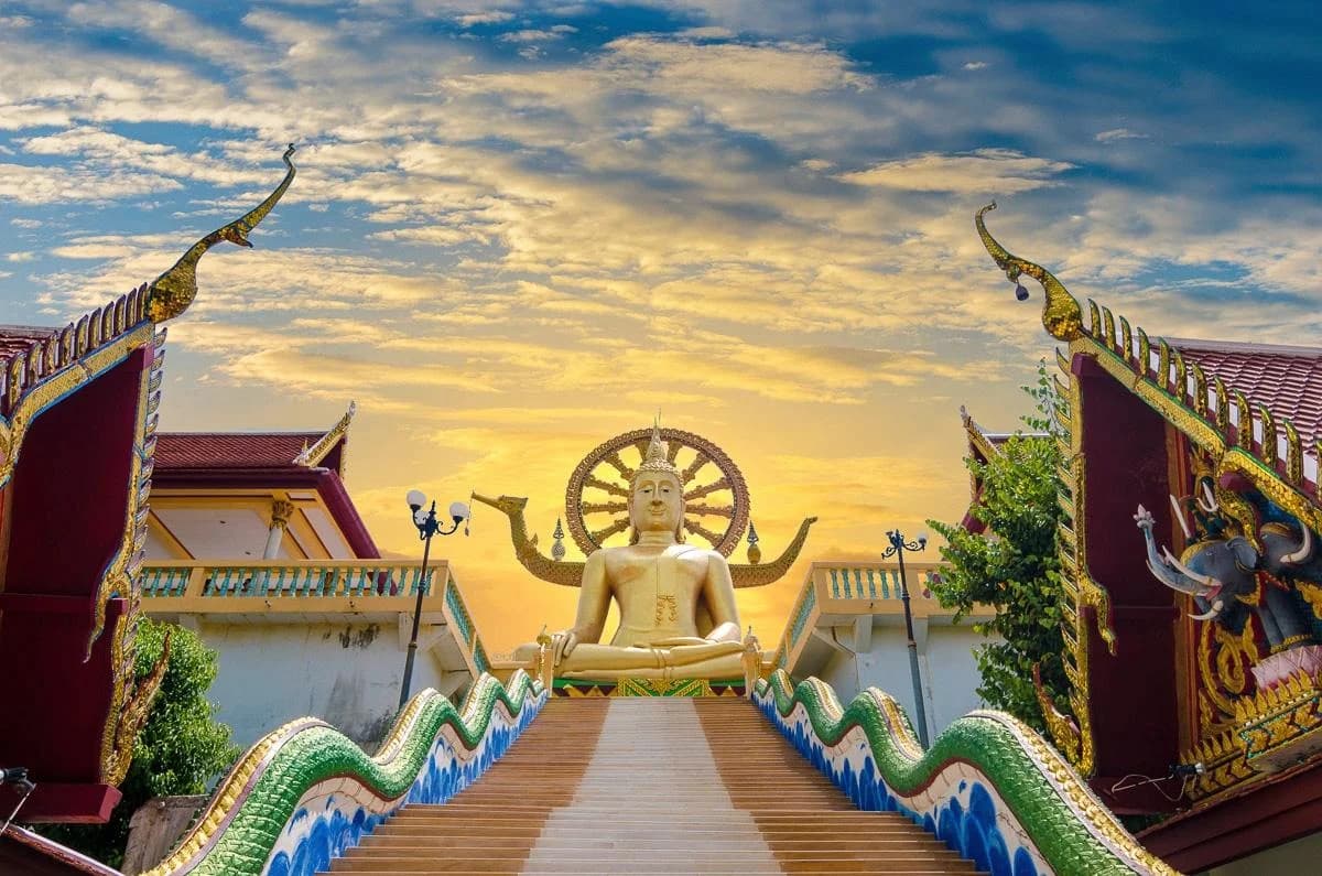 Fototapete PAPERMOON Buddah Palast Vlies bunt 5x2,8m