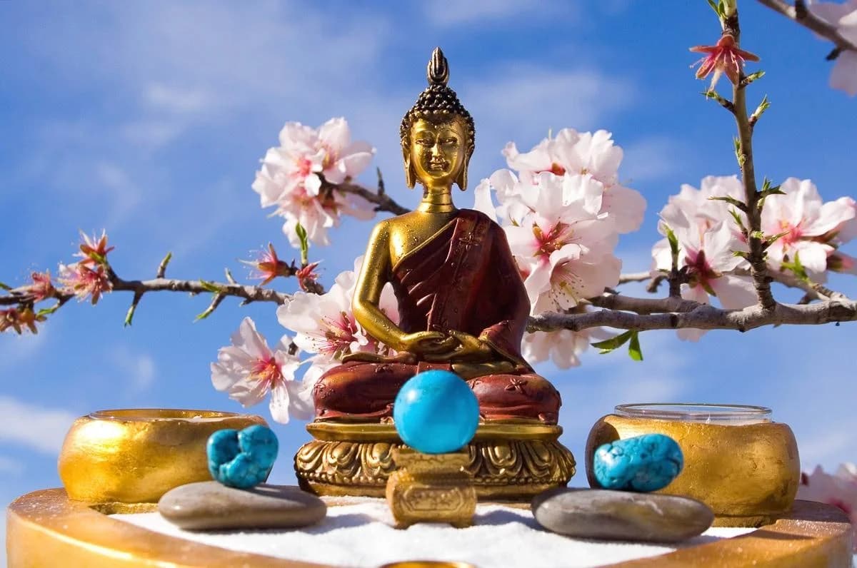 Fototapete PAPERMOON Buddah Figur - Vlies, bunt, 5m x 2,8m