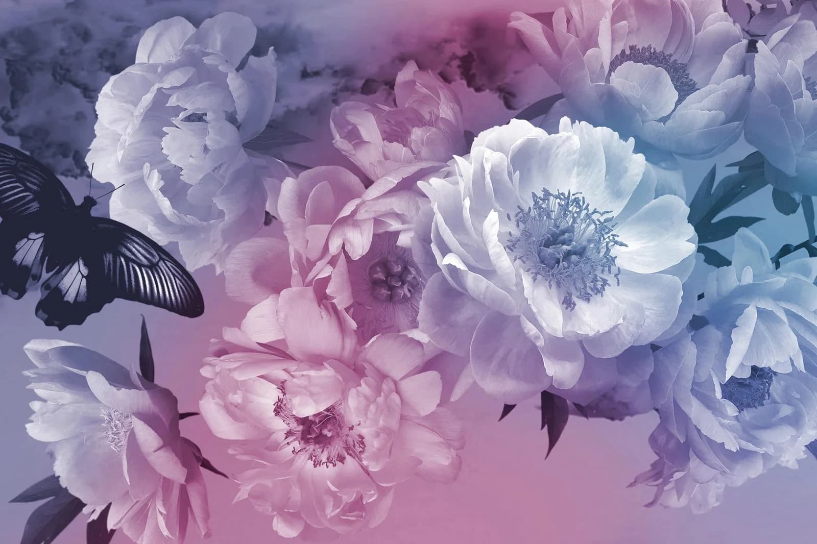 PAPERMOON Fototapete Blumen Abstrakt Retro Vlies