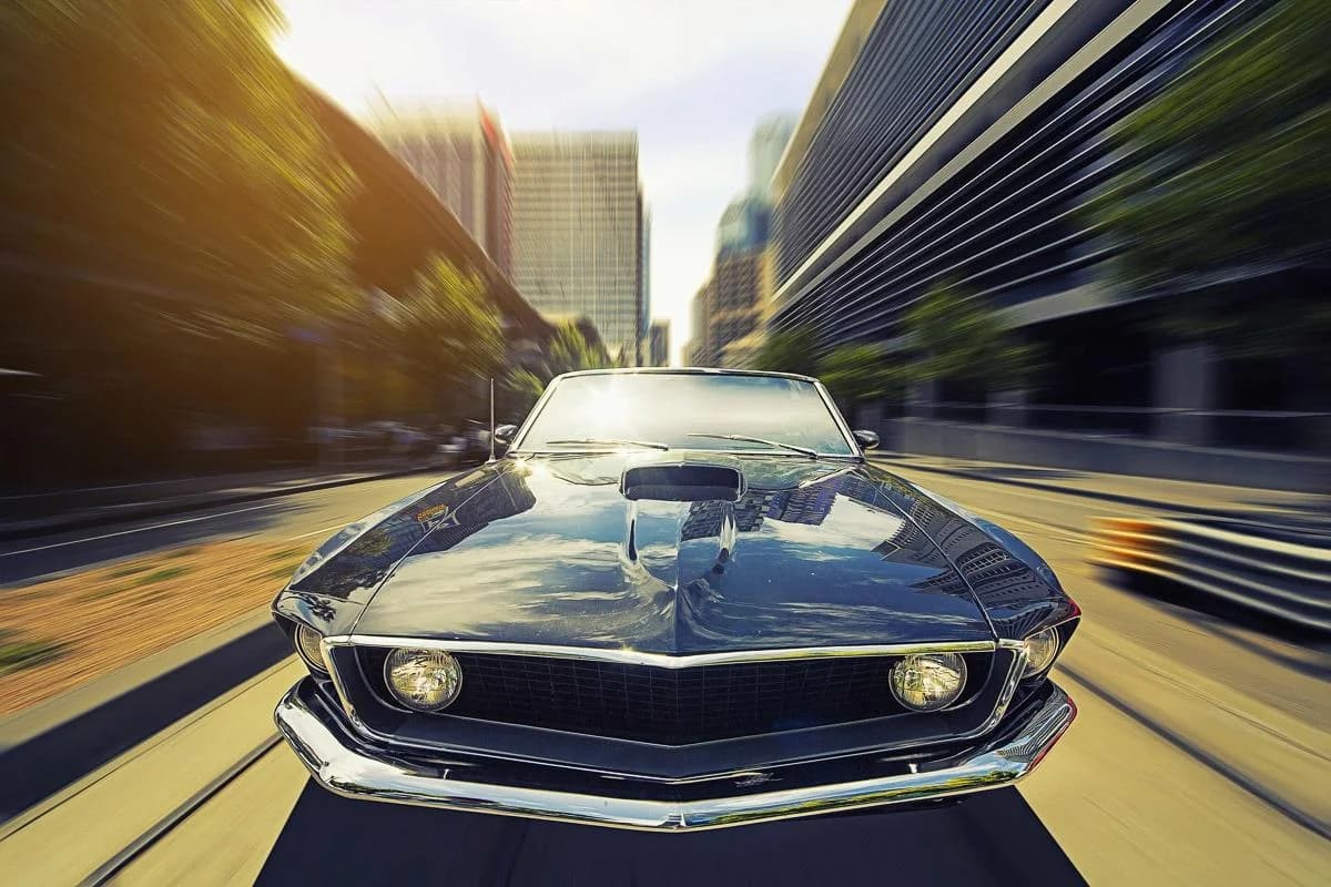 PAPERMOON Fototapete Oldtimer Vintage Mustang Auto bunt Vlies