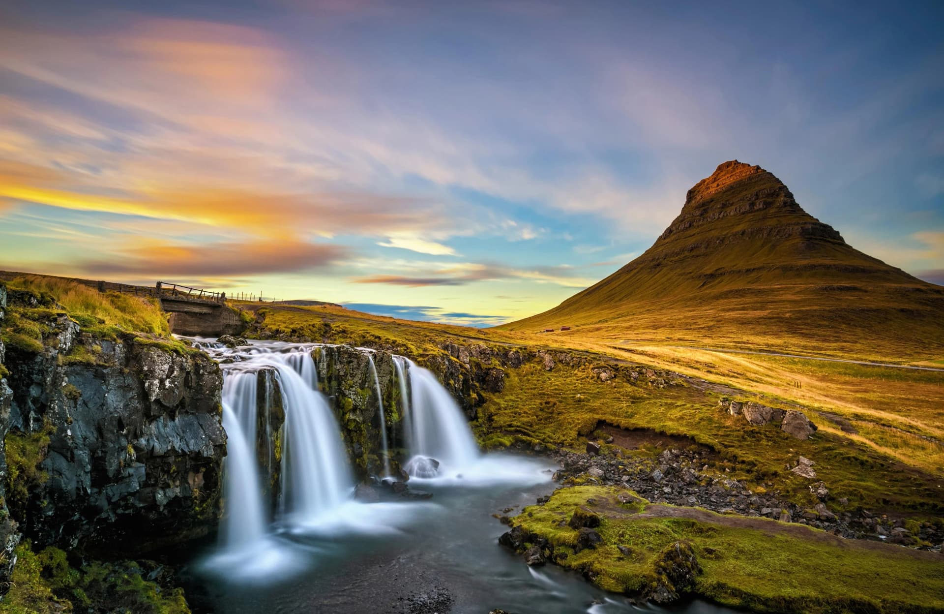 Fototapete PAPERMOON Wasserfall Natur Landschaft Berge Alpen XXL