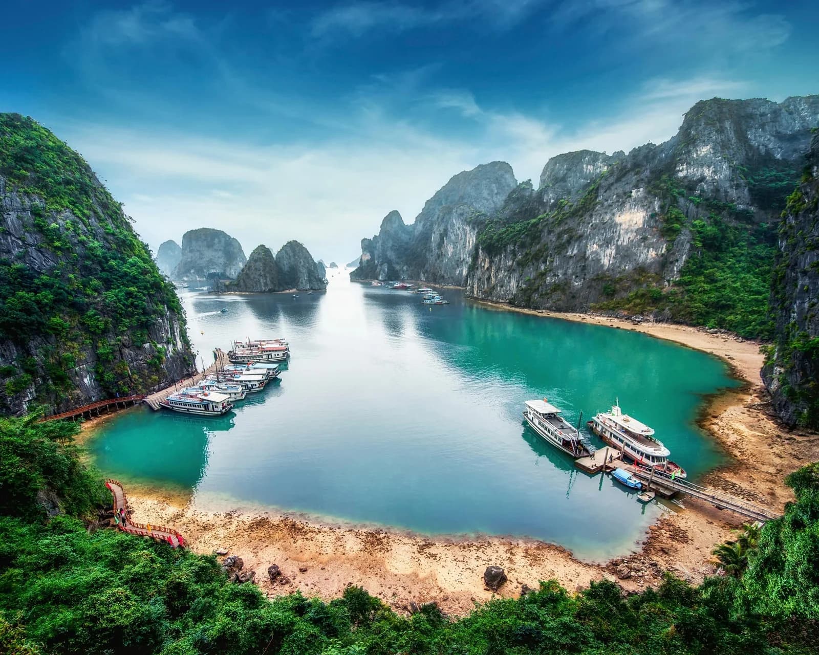 PAPERMOON Fototapete Bucht Vietnam Vlies Bunt