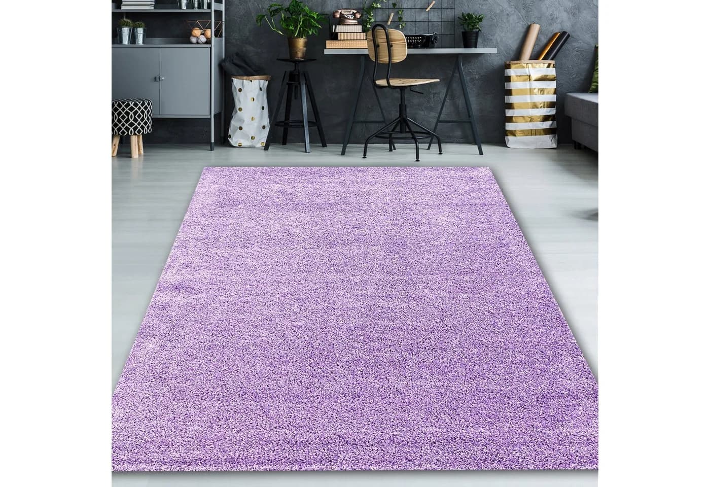 TeppichHome24 Hochflor-Teppich Flieder Shaggy Uni - Bild 2