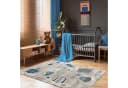 Vimoda Kinderteppich Astronaut Grau Blau Weltall Läufer Kurzflor Bild 1