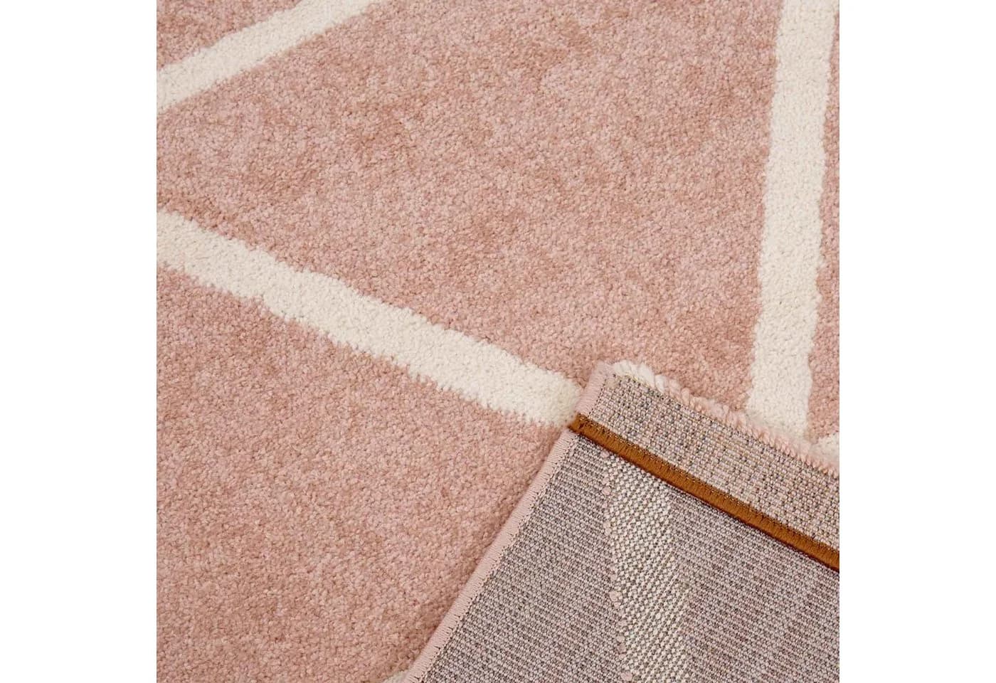Vimoda Teppich Viva Classic Rosa Rautenmotiv Kurzflor - Bild 4