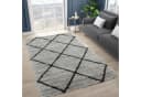 Vimoda Lederteppich Shaggy Hochflor Anthrazit Rautenmuster Bild 1