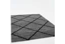 Vimoda Lederteppich Shaggy Hochflor Anthrazit Rautenmuster Bild 5