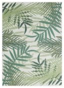 Vimoda Outdoorteppich Grün Schwarz Rund Palmenmuster Bild 1