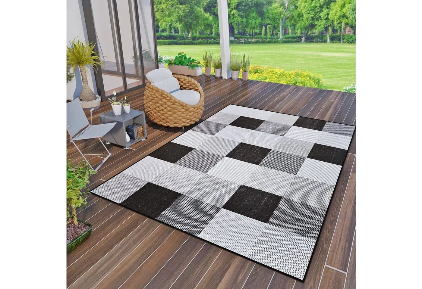 Vimoda Outdoorteppich Grau Flachgewebe In & Outdoor - Bild 2