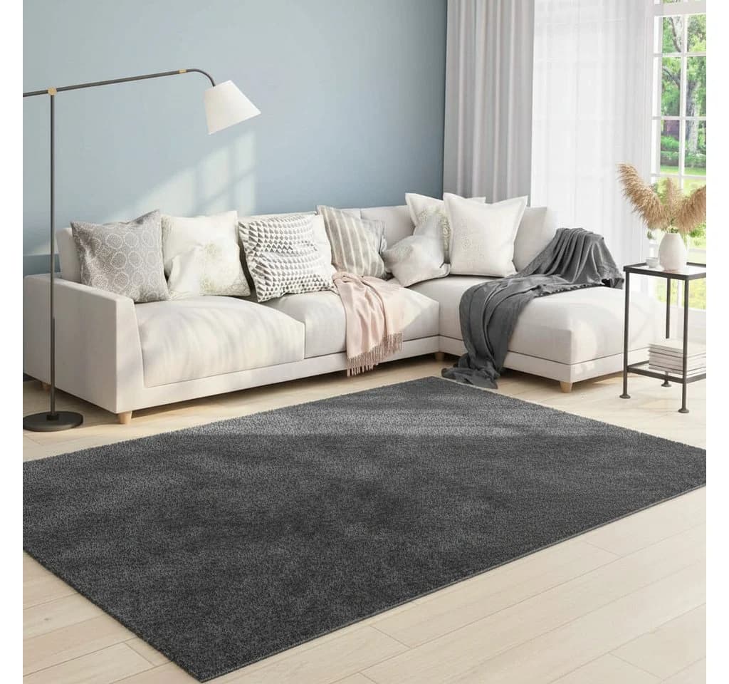 Vimoda Teppich Wohnzimmer Kurzflor Grau Modern - Bild 2