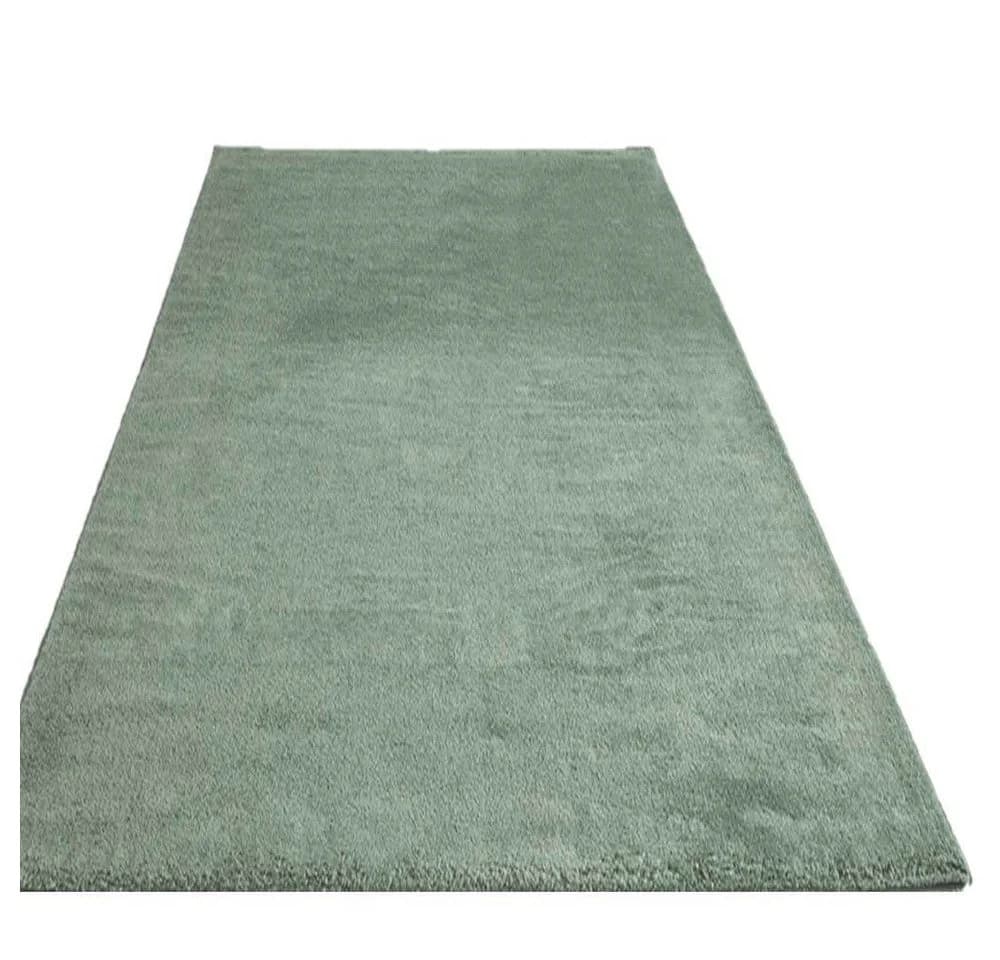 Vimoda Teppich Grün Kurzflor Modern 8mm Florhöhe