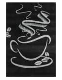 Vimoda Küchenteppich Kaffee-Muster Schwarz Grau Braun Kurzflor Bild 1