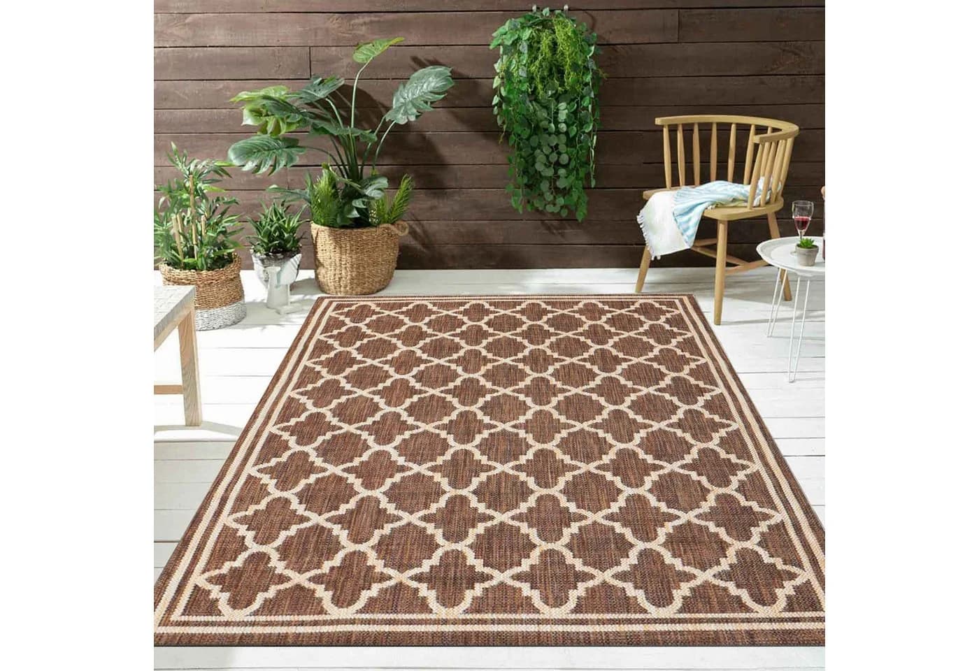 Vimoda Outdoorteppich Braun Rechteckig In & Outdoor