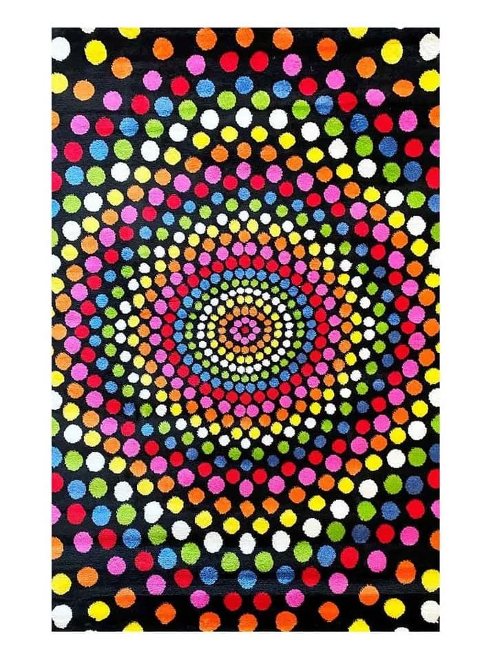 Vimoda Teppich Kurzflor Bunt Patchwork Wellen Rechteckig - Bild 2