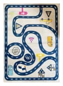 Vimoda Kinderteppich Mondol Auto Straße Muster Blau Grau Bild 2
