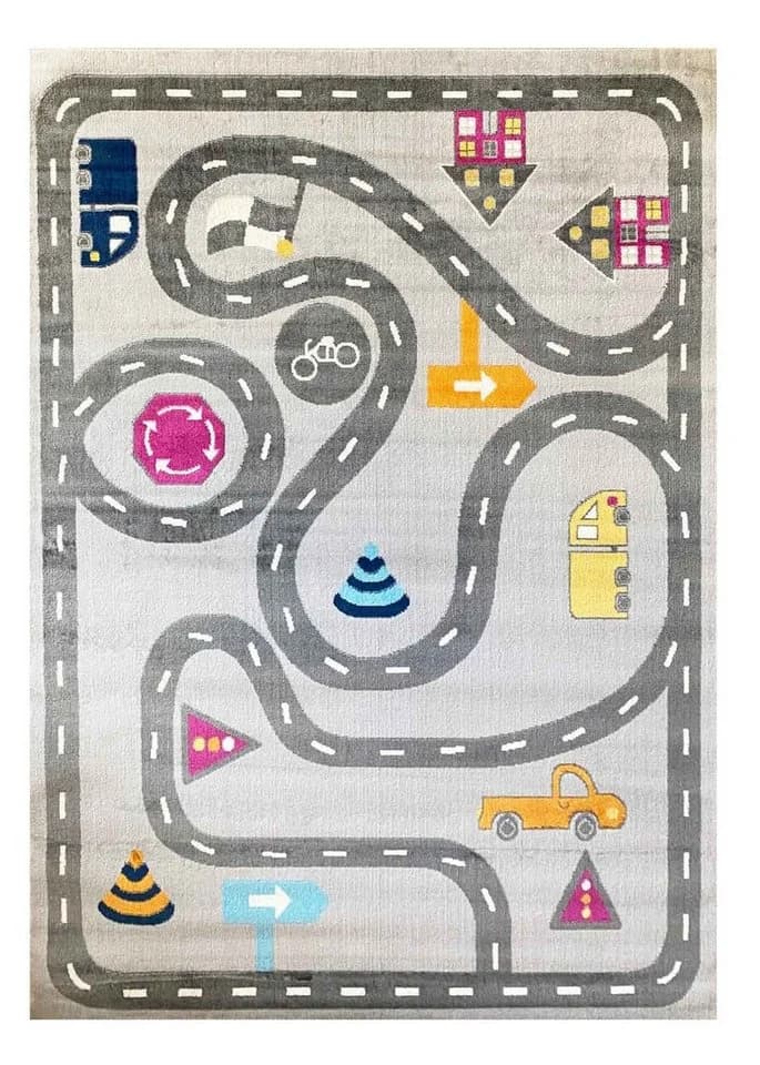 Vimoda Kinderteppich Auto Straße Blau Grau - Bild 2