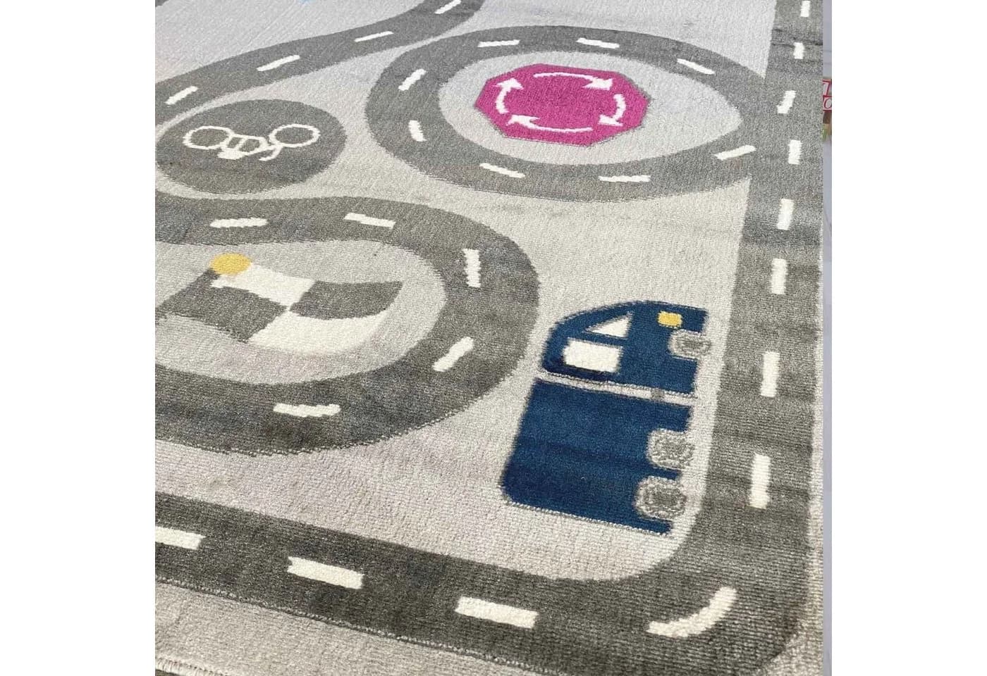 Vimoda Kinderteppich Auto Straße Blau Grau - Bild 4