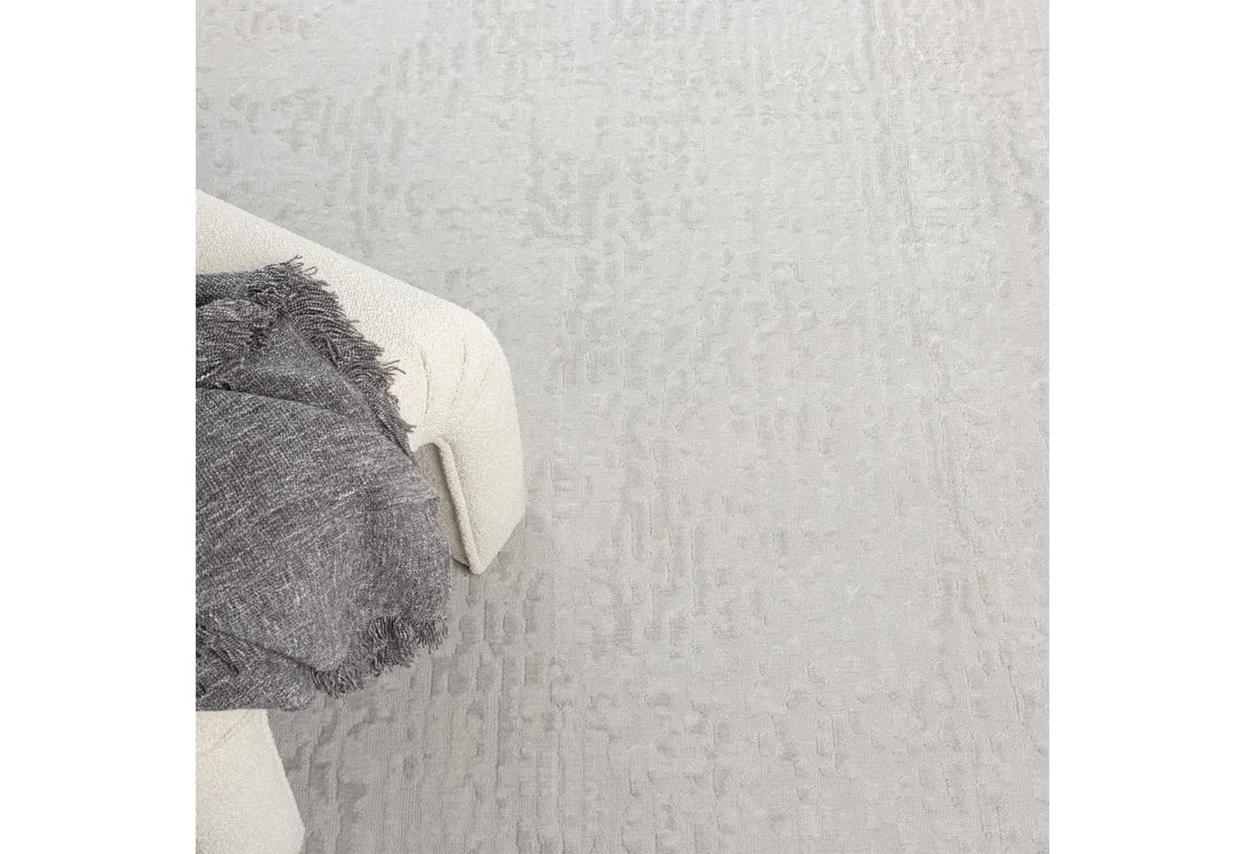 Vimoda Teppich Hoch-Tief Effekt Grau/Weiß Gestreift 3D Muster Rechteckig - Bild 5