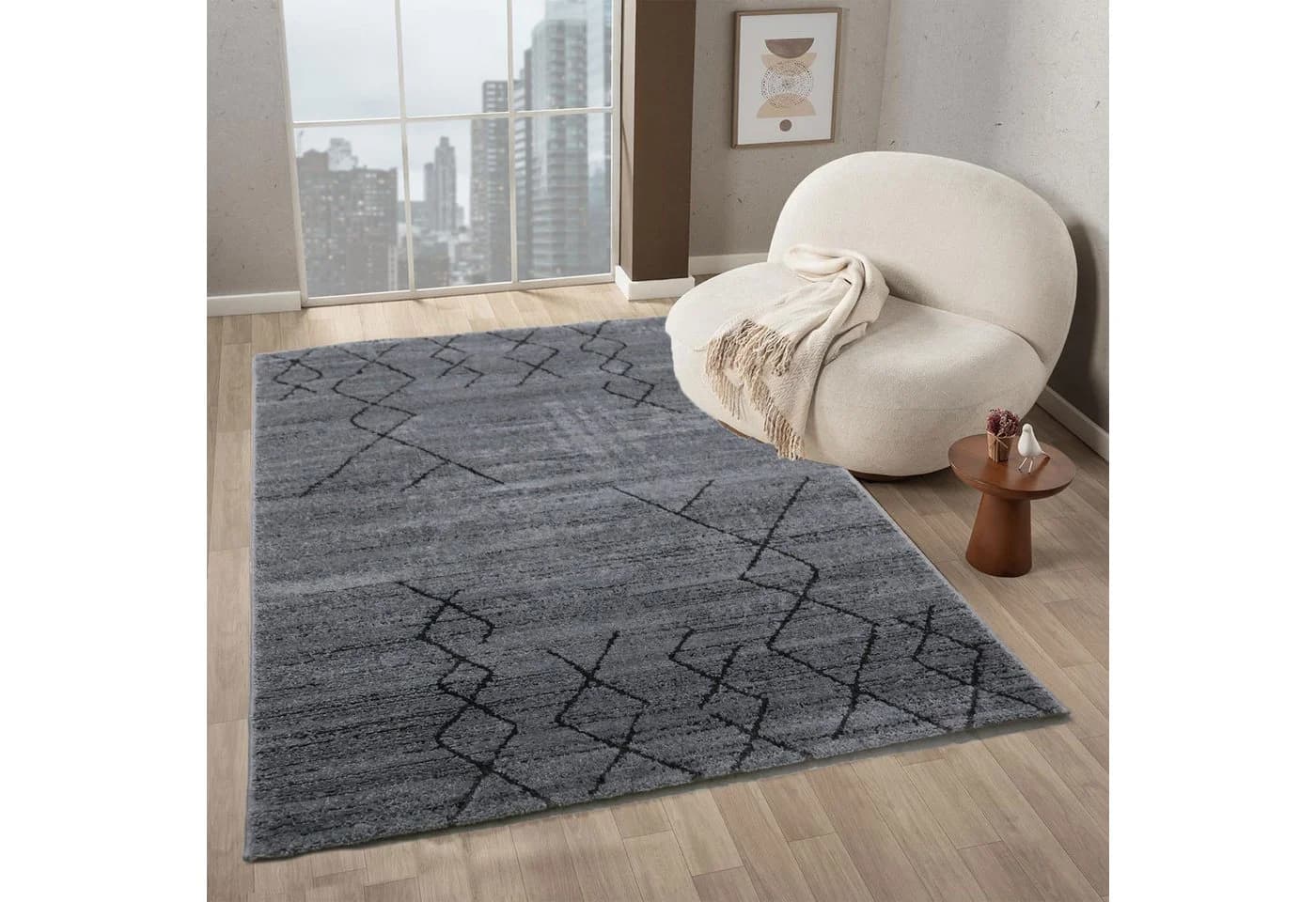 Vimoda Teppich Boho Skandinavisch Creme Grau Berberlook - Bild 2