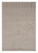 Vimoda Designteppich Taupe Wellenoptik Hoch-Tief-Effekt Polypropylen Bild 1