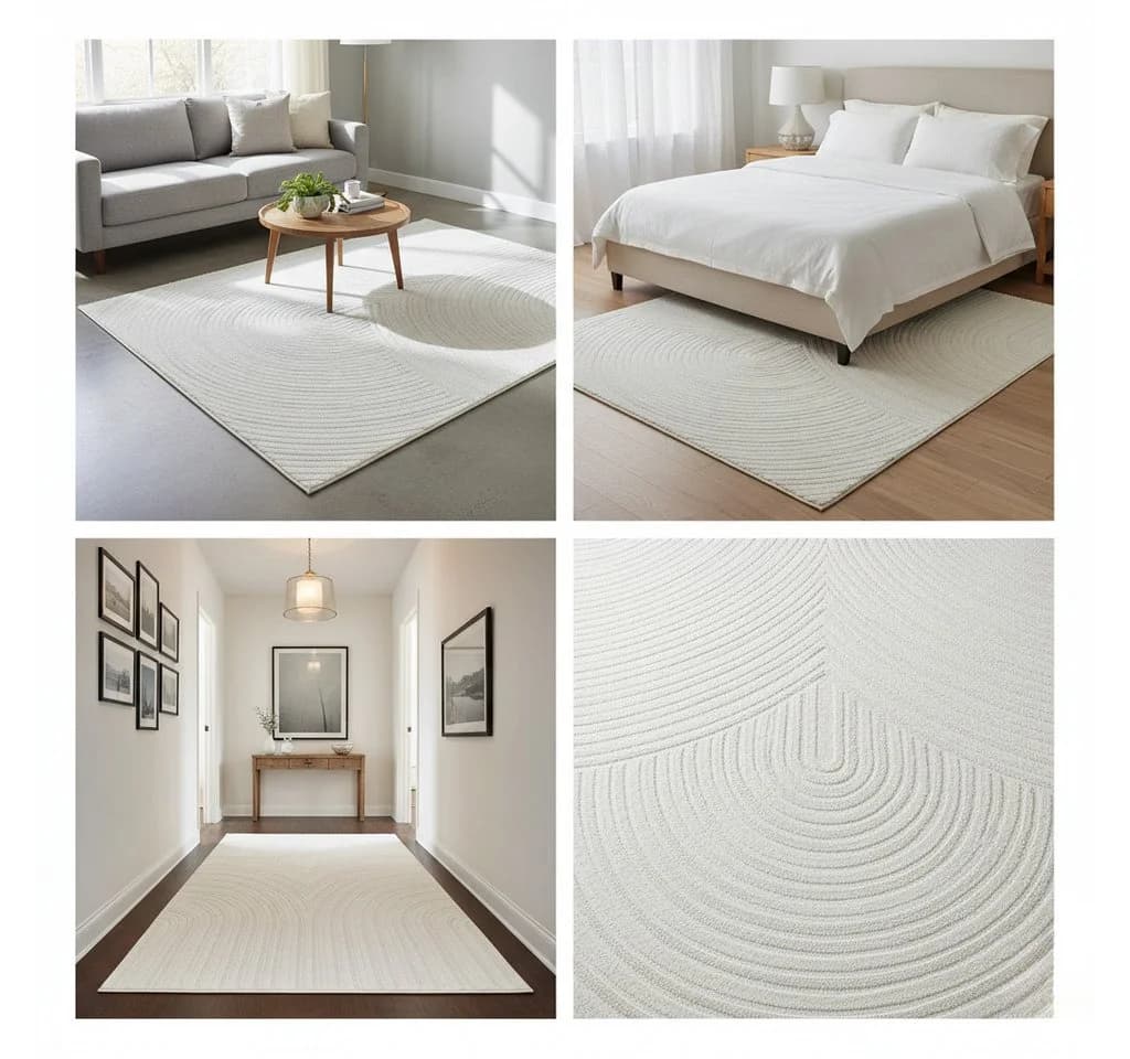 Vimoda Designteppich Beige Wellen-Optik Kurzflor Rechteckig - Bild 4