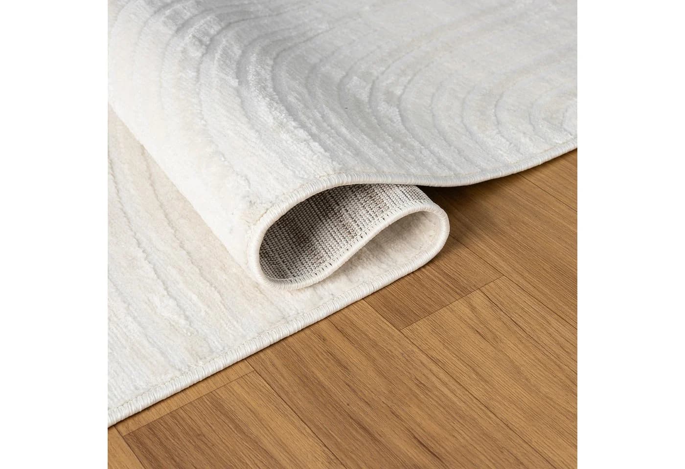 Vimoda Designteppich Beige Wellen-Optik Kurzflor Rechteckig - Bild 5