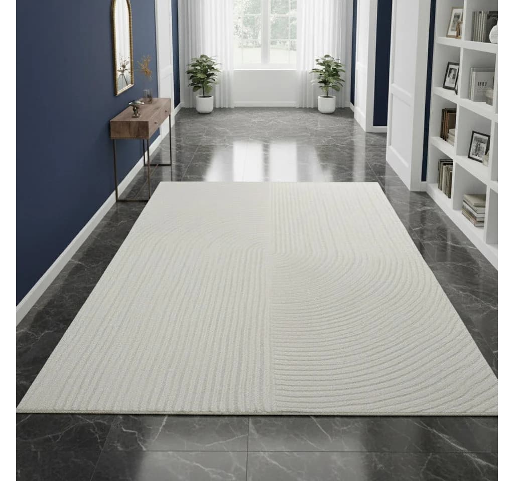 Vimoda Teppich Boho Design 3D Optik Creme Grau Taupe - Bild 3