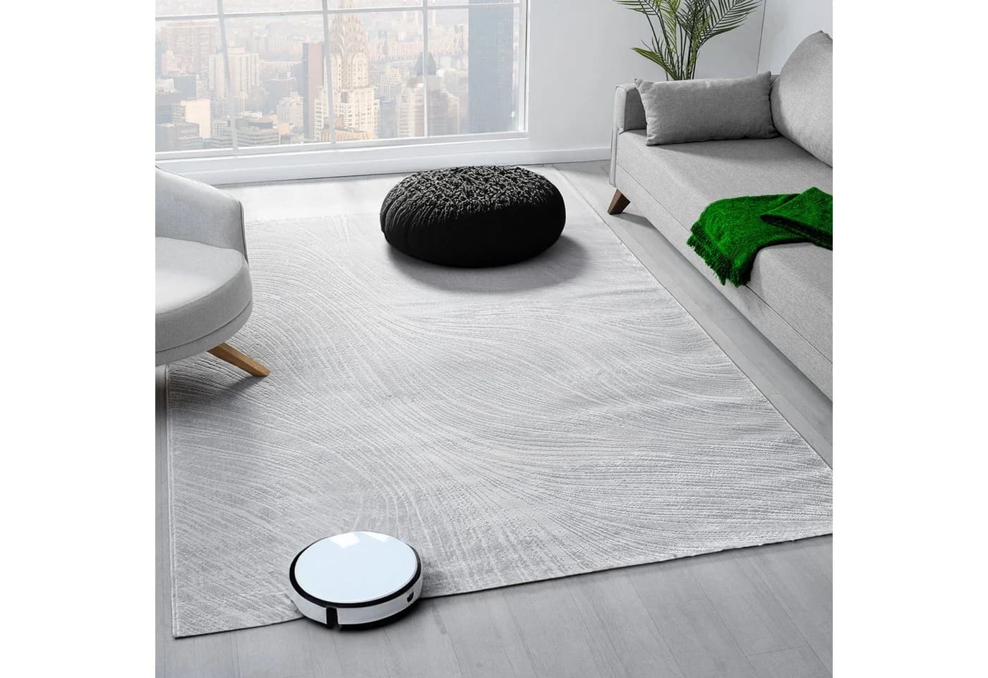 Vimoda Teppich Boho Design Grau Silber 3D Hoch-Tief-Effekt - Bild 2