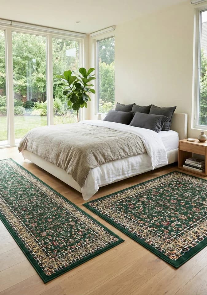 Vimoda Orientteppich Klassischer Teppich Kurzflor in Grün, Beige, Rot & Grau - Bild 4