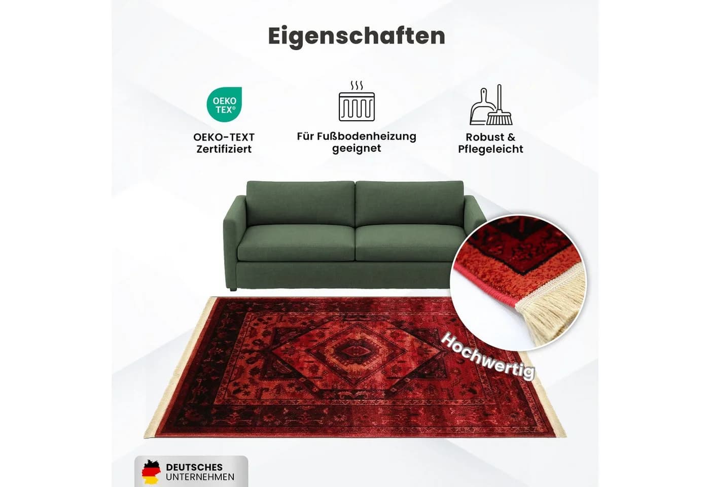 Vimoda Orientteppich ROYAL Dunkelrot - Bild 5