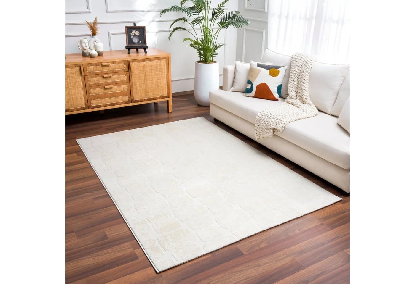 Vimoda Teppich COSTA 3D Effekt Rechteckig Beige Kurzflor - Bild 5