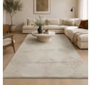 Vimoda Designteppich Kurzflor Boho 3D Hoch-Tief-Effekt Beige/Grau Bild 2