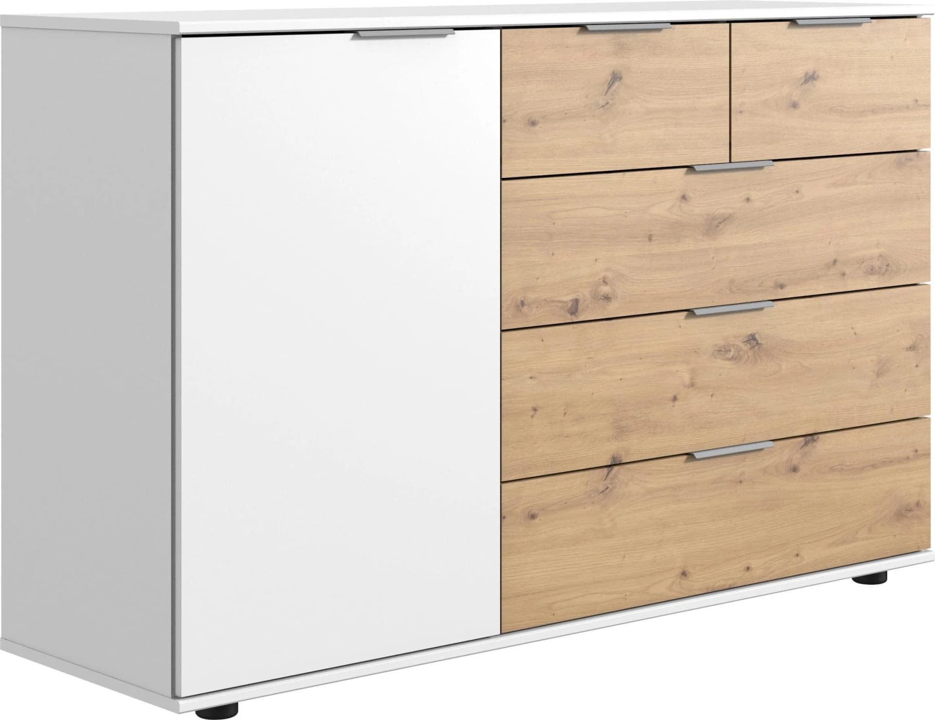 Wimex Kombikommode Gibraltar Weiß Artisan-Eiche 130cm