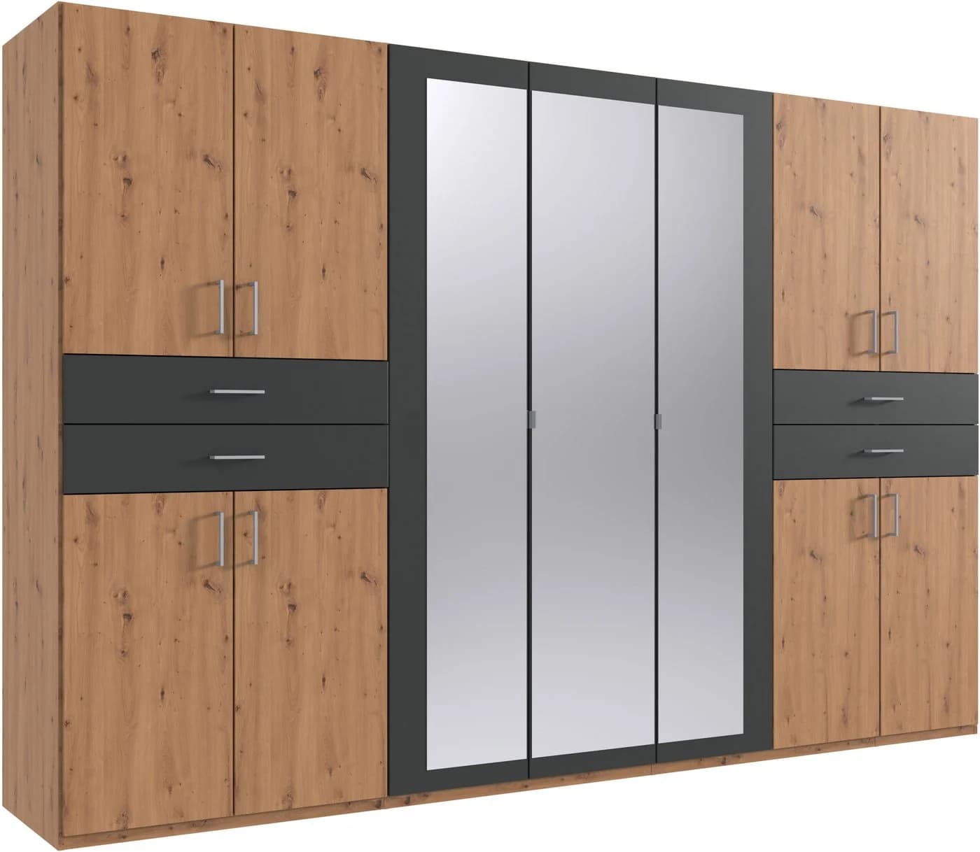 WIMEX Taiga Kleiderschrank mit Spiegel Grau - Bild 2