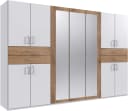 Wimex Taiga Kleiderschrank mit Spiegel Weiß-Plankeneichefarben Bild 2