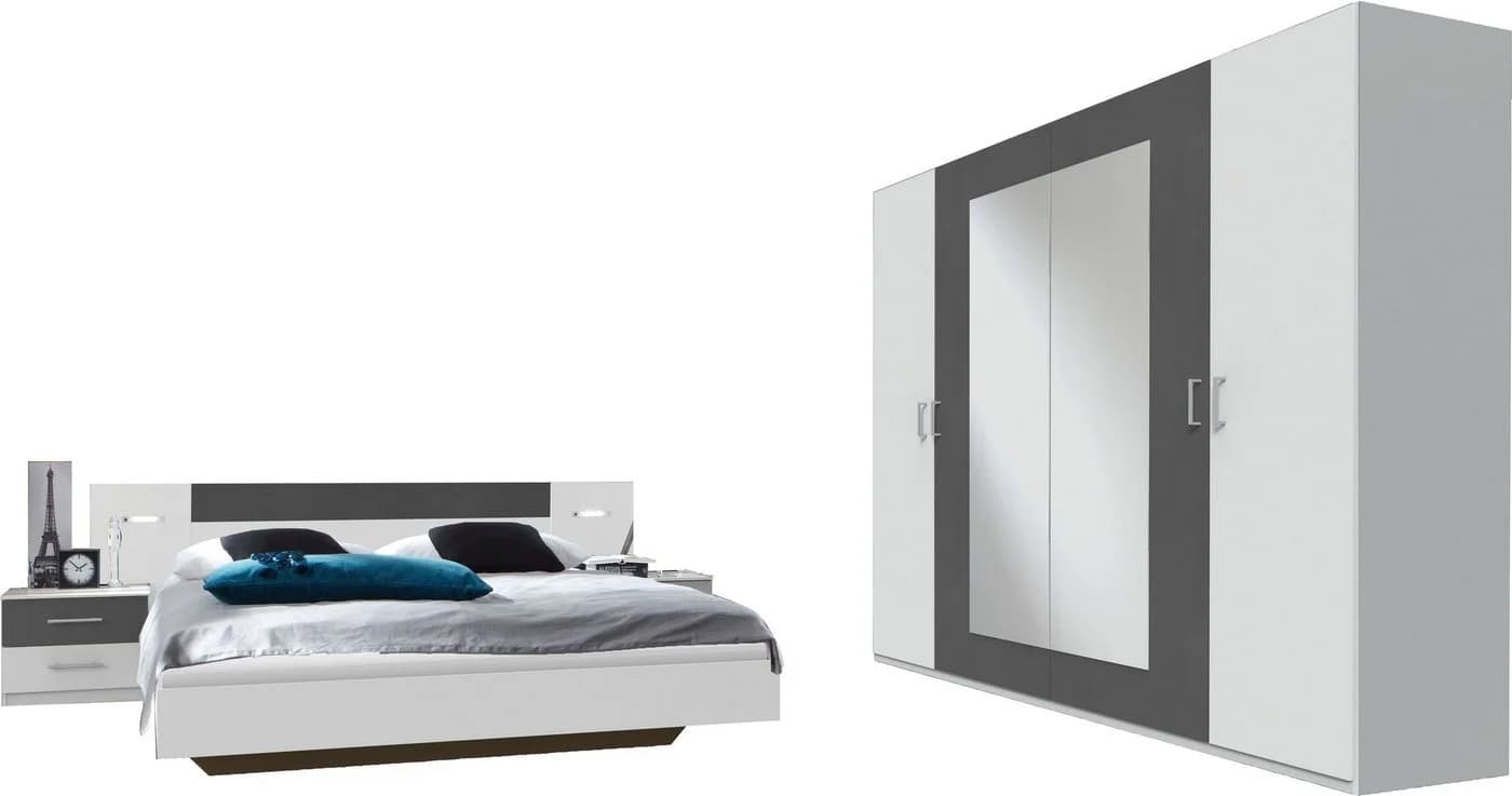WIMEX Schlafzimmer-Set Angie Weiß/Graphit Modern - Bild 2