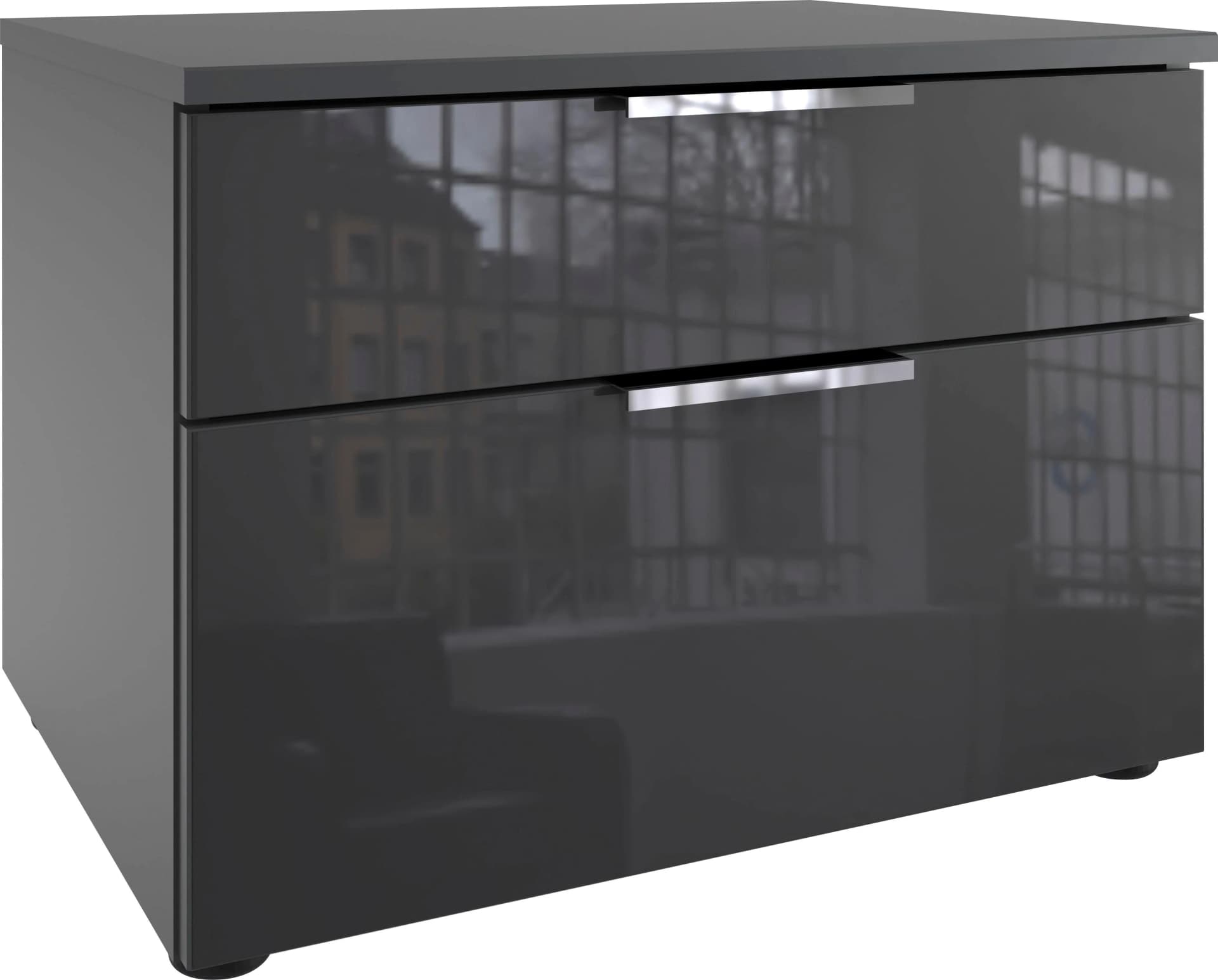 WIMEX Nachtkommode Level36 C Graphit Glas Grau Soft-close