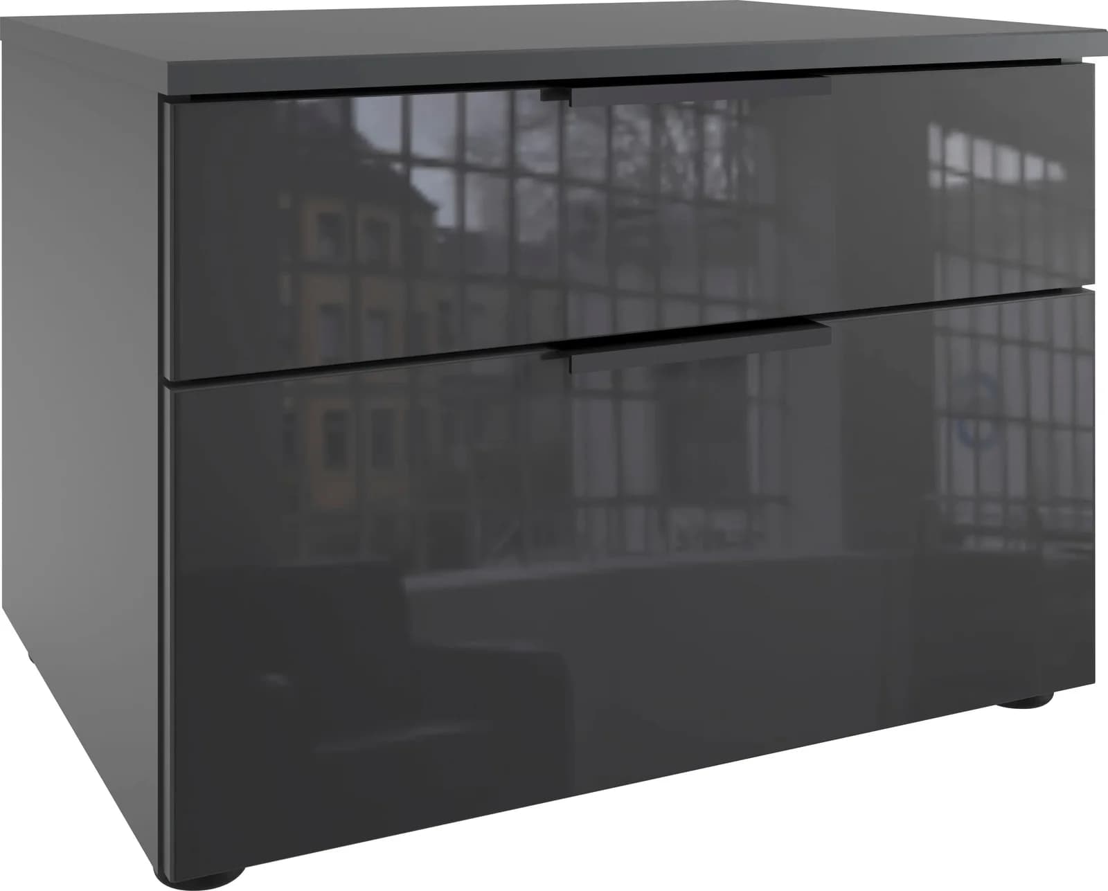 WIMEX Nachtkommode Level36 Graphit/Glas Grau mit Soft-Close