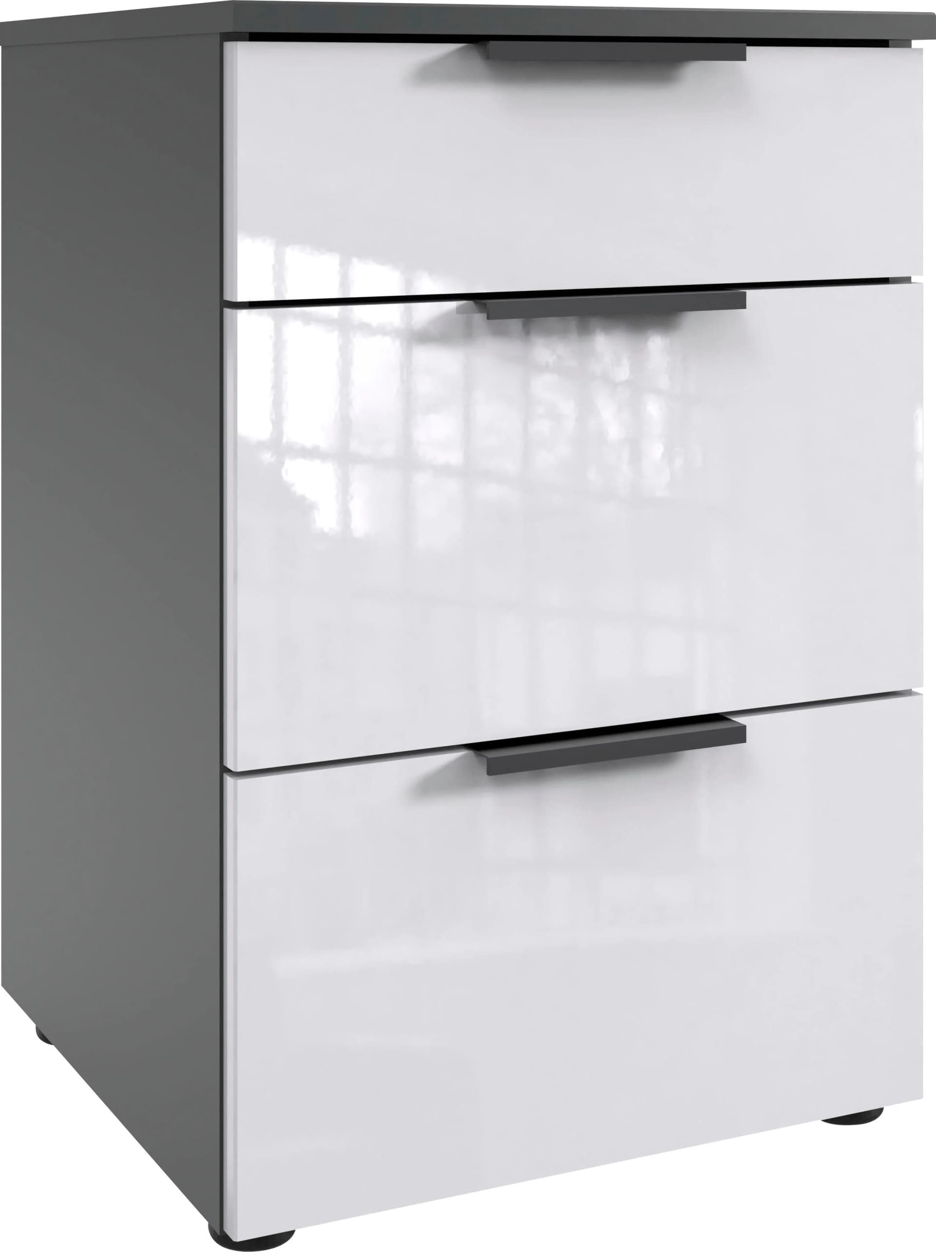 WIMEX Nachtkommode level36 D Grau/Weiß mit Soft-Close