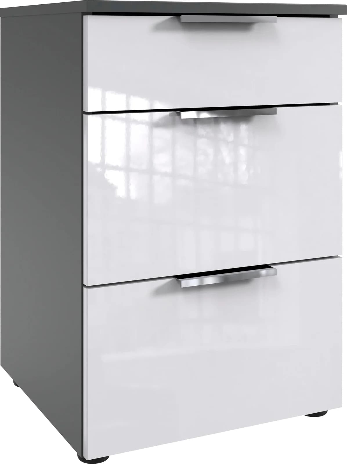 WIMEX Nachtkommode level36 D Grau/Weiß Holzwerkstoff Soft-close